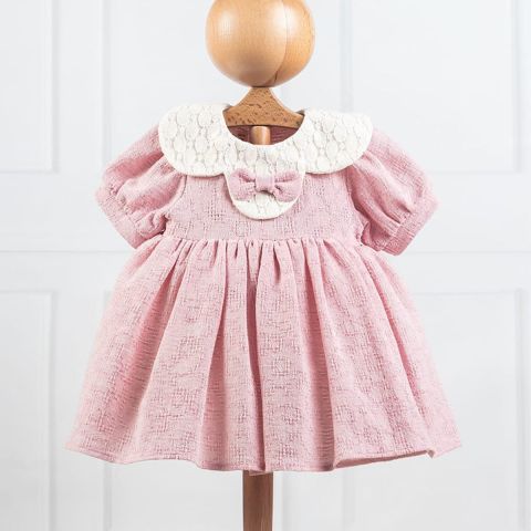 %100 Pamuk Papatya Yaka Kız Bebek Elbise 6 ay