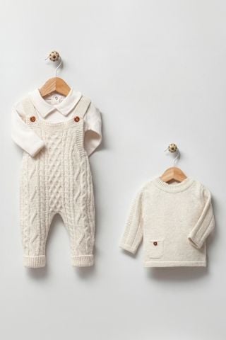 Salopet 3'lü Yün Takım 9-12 ay