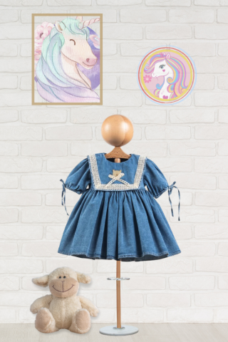 ''Denim Dream'' Kopanaki Yaka Kız Bebek Kot Elbisesi 12 ay
