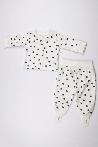 Kalp Desenli Pijama Takım 3-6 ay
