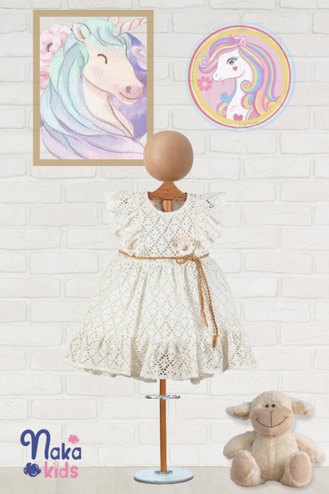 ''Blossom Beauty'' Çiçek Detaylı Kolsuz Kız Bebek Elbisesi