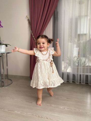''Blossom Beauty'' Çiçek Detaylı Kolsuz Kız Bebek Elbisesi 18 ay