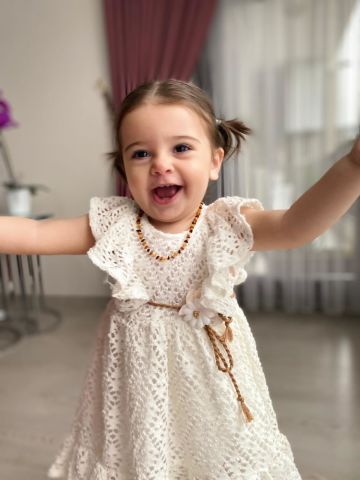 ''Blossom Beauty'' Çiçek Detaylı Kolsuz Kız Bebek Elbisesi 6 ay