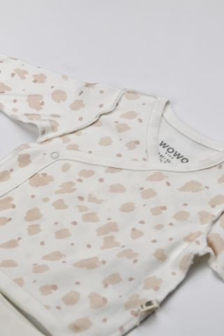 Krem Benekli Desenli 2 li Zıbın Takım 3-6 ay