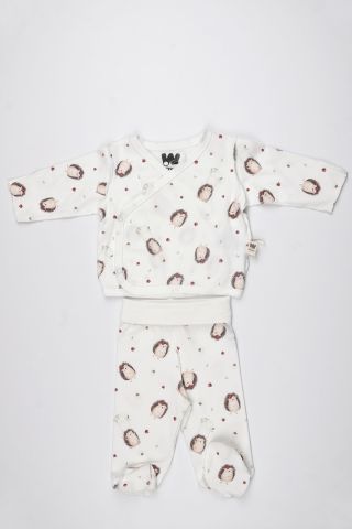 Sallanan Kirpi Desenli 2 li Zıbın Takım 3-6 ay