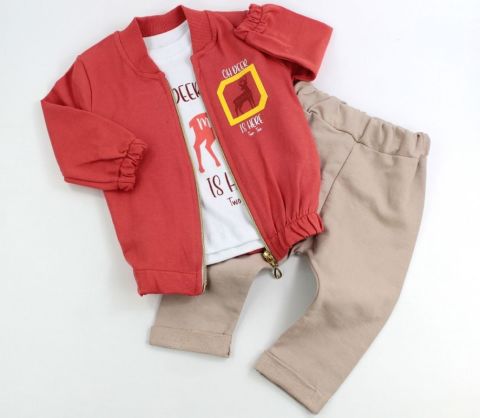 ''Forest Prince'' Geyik Temalı Erkek Bebek Giyim Seti 6 ay