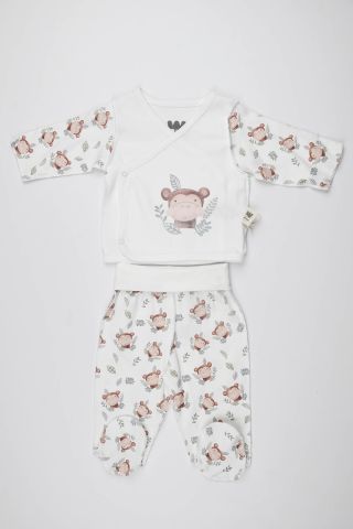 Maymun Desenli 2 li Zıbın Takım 3-6 ay