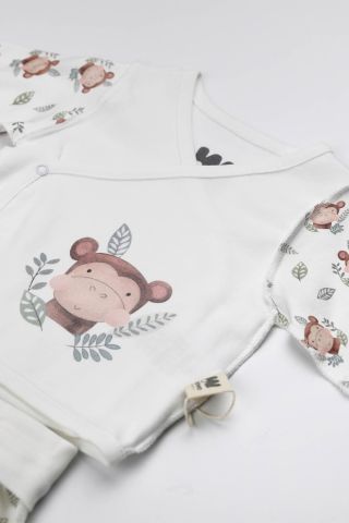 Maymun Desenli 2 li Zıbın Takım 3-6 ay