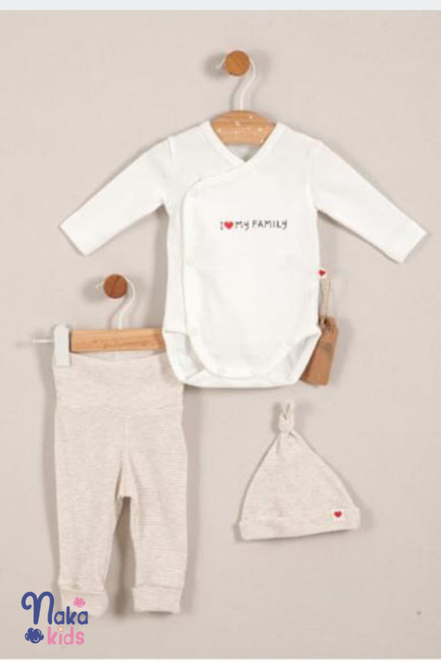 Çizgili Sevgi Pijama Seti