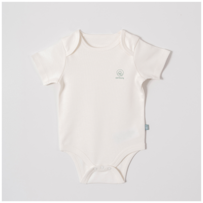 Noor Softline Organik Pamuk Kısa Kollu Düz Renk Amerikan Yaka Bebek Body- Zıbın 1-3 ay - Beyaz