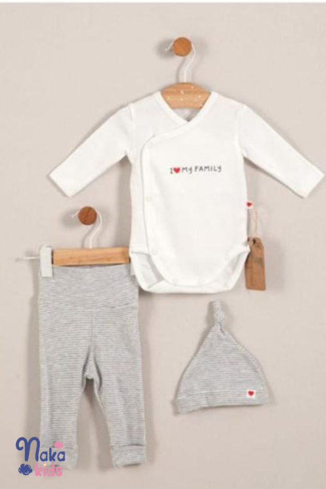 Çizgili Sevgi Pijama Seti