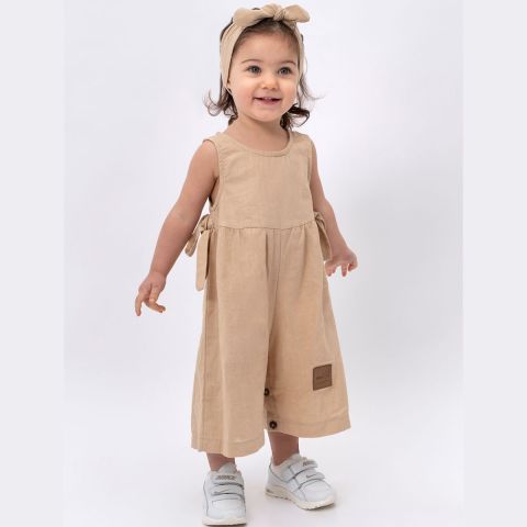 Yandan Bağlamalı Tulum- Saç Bandı 6-9 ay - Bej