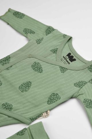 Yeşil Midye 2 li Body Takım-Yeşil 0-3 ay