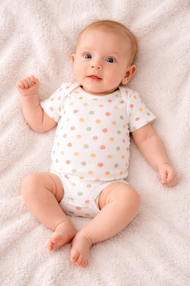 Noor Softline Organik Pamuk Kısa Kollu Desenli Amerikan Yaka Bebek Body- Zıbın