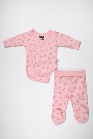 Pembe Fırça 2 li Body Takım 9-12 ay