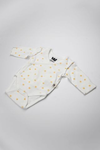 Beyaz-Sarı Puanlı Body 2 li Takım 3-6 ay