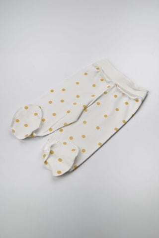 Beyaz-Sarı Puanlı Body 2 li Takım 9-12 ay