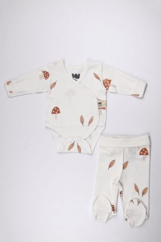 Mantar Yaprak 2 li Body Takım 3-6 ay