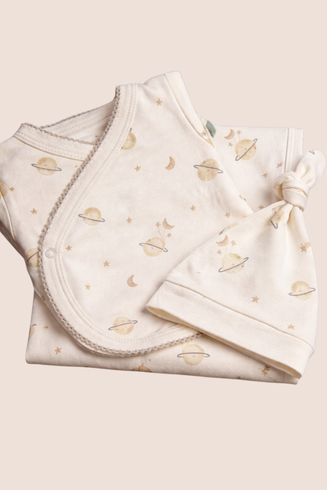 Uzay Keşfi 6 Parça Organik Pamuk Hastane Çıkış Seti