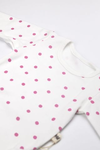 Pembe  Beyaz Puanlı 2 li Body Takım 6-9 ay