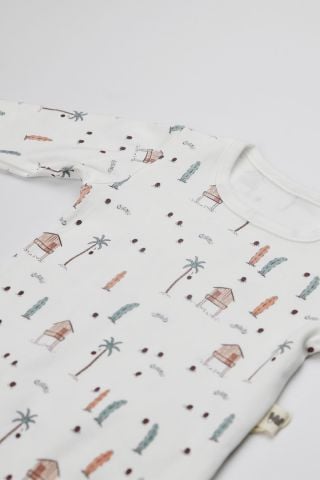 Palmiye Desenli 2 li Body Takım 12-18 ay