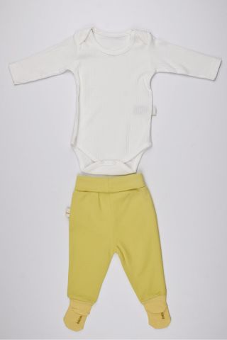 Çoraplı Alt Eşofman-Hardal 6-9 ay