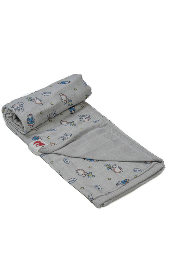 Büyük Boy 4 Kat Müslin Battaniye- 145*100 cm