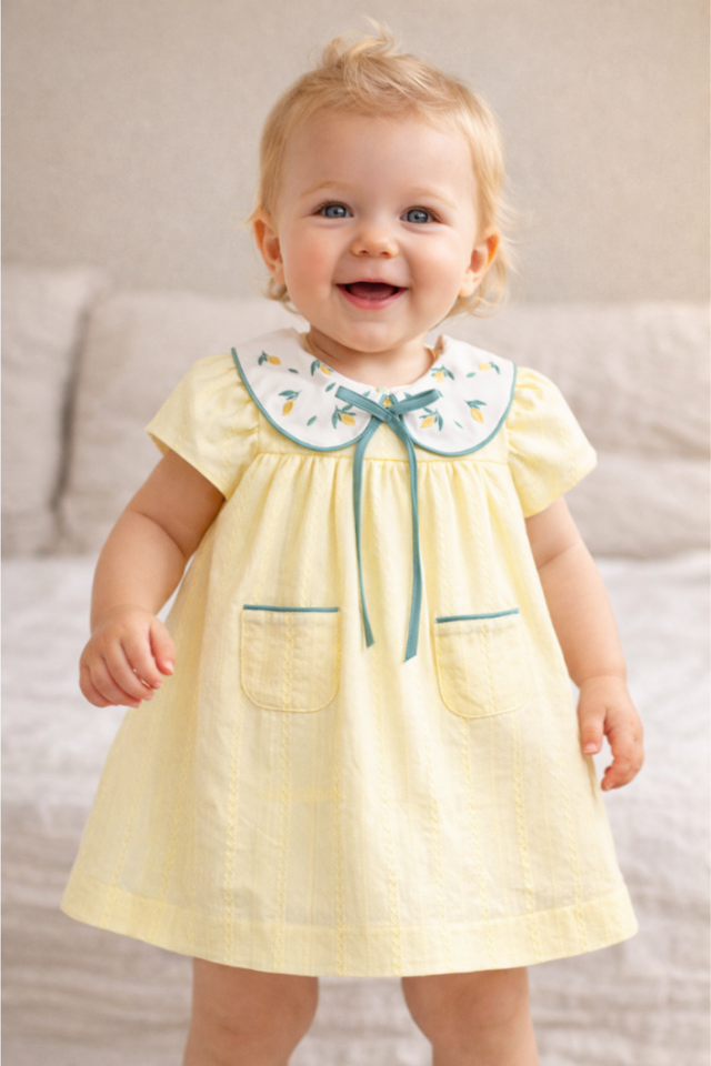 Limoncello Amira Premium Kız Bebek Elbise %100 Pamuk