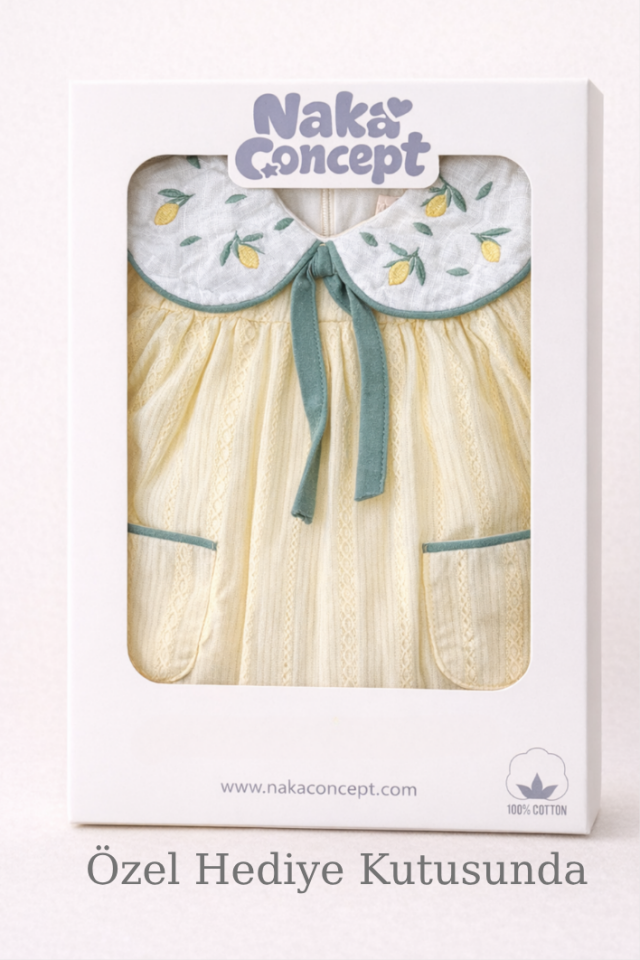 Limoncello Amira Premium Kız Bebek Elbise %100 Pamuk