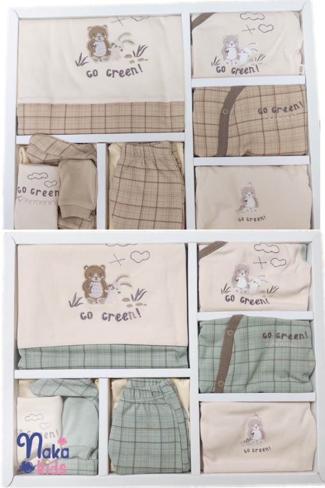 Green Haven %100 Pamuk 10 Parça Bebek Hastane Çıkış Seti