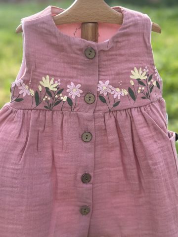 Sunshine Daisy %100 Pamuk Müslin Kız Bebek Elbisesi 12-18 ay