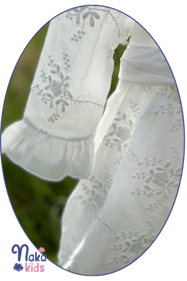 Çiçek Desenli Kız Bebek Elbisesi