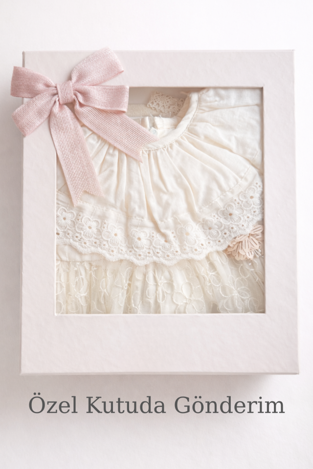 Rosalie Dantel Koleksiyonu Kız Bebek Elbise Seti