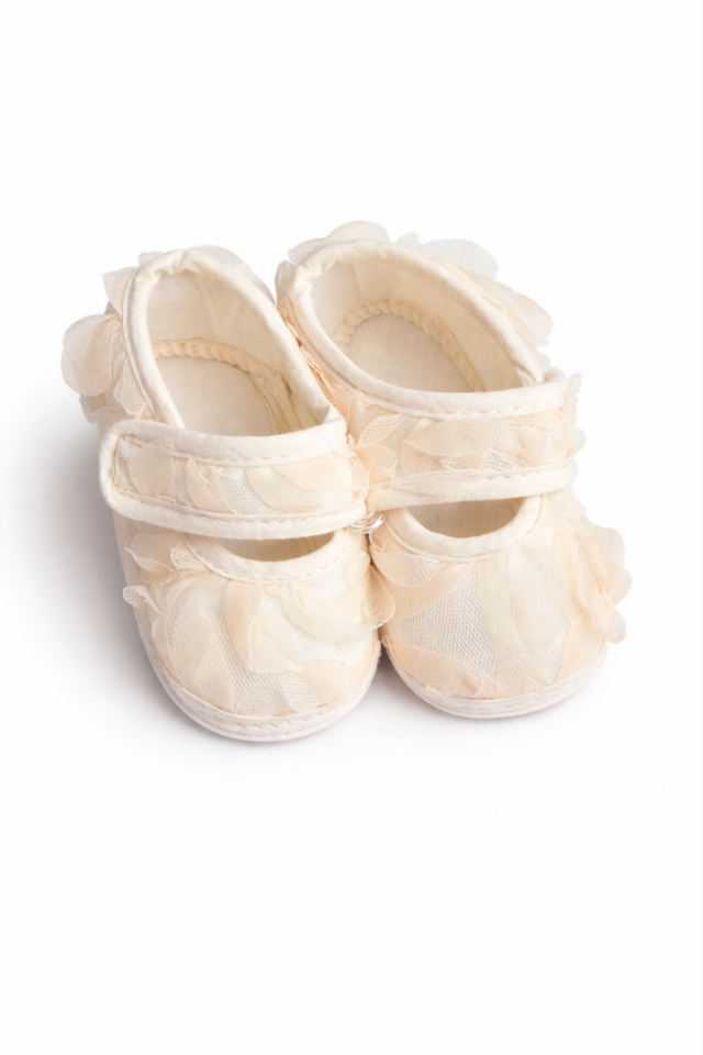 Kız Bebek Özel Gün Elbisesi 3 Boyutlu Gül Tül Detaylı Set