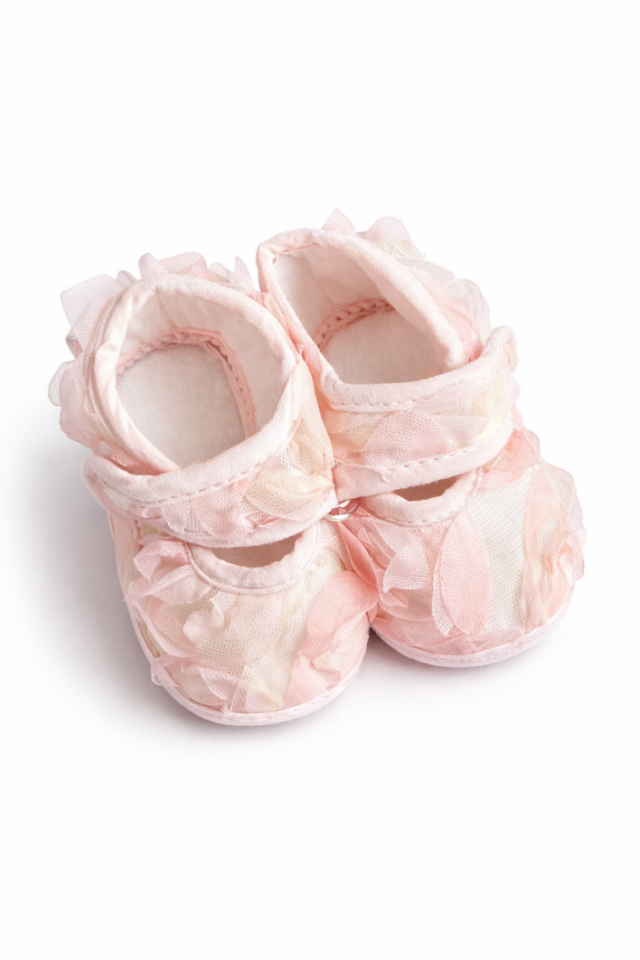 Kız Bebek Özel Gün Elbisesi 3 Boyutlu Gül Tül Detaylı Set