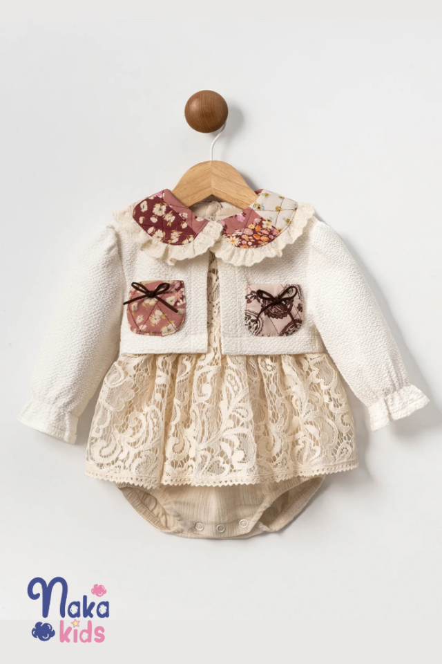 Vintage Zarafet Romper ve Ceket Takımı