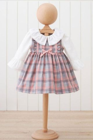 Valonlu Kareli Elbise 12 ay