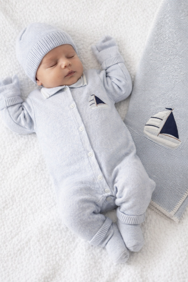 Minik Denizci Triko Koleksiyonu 10 Parça Erkek Bebek Hastane Çıkış Seti