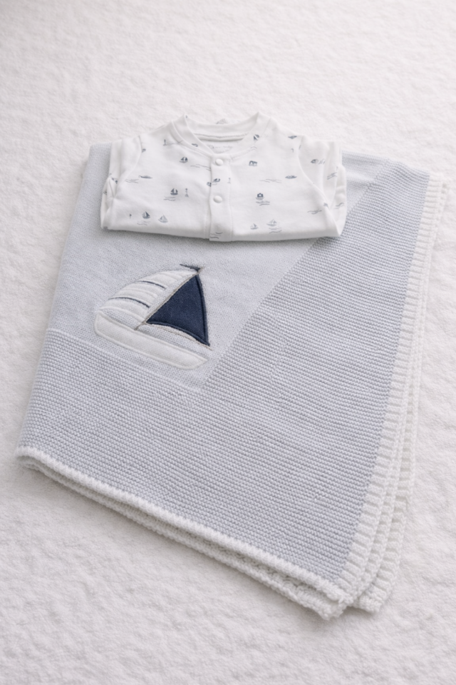 Minik Denizci Triko Koleksiyonu 10 Parça Erkek Bebek Hastane Çıkış Seti