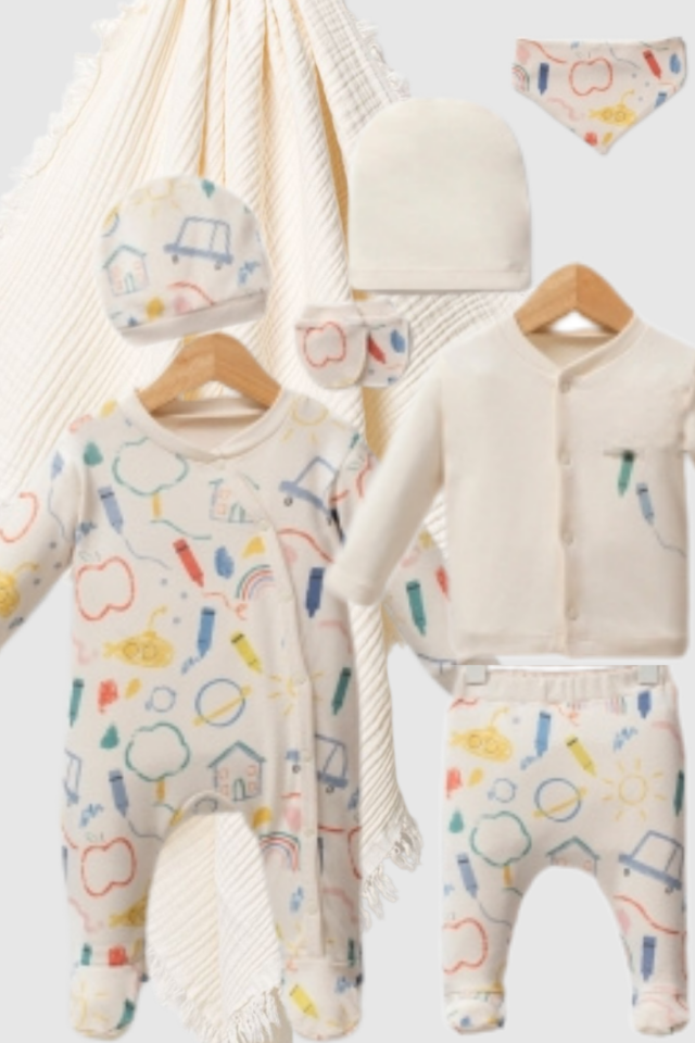 Pastel Dream Interlock Hastane Çıkış Seti - 8 Parça