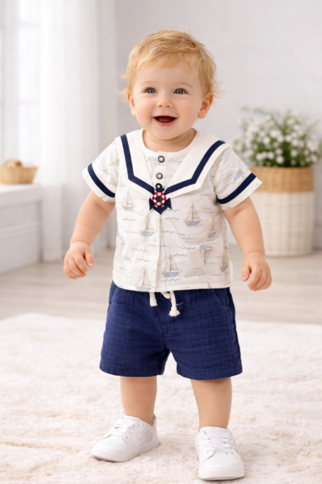 Sailor Breeze Erkek Bebek Müslin Takım - 2 Parça