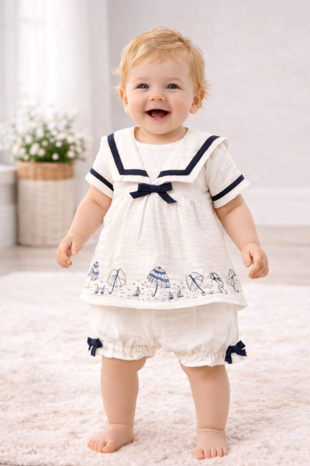 Sailor Bloom Kız Bebek Yazlık Müslin Takım - 2 Parça