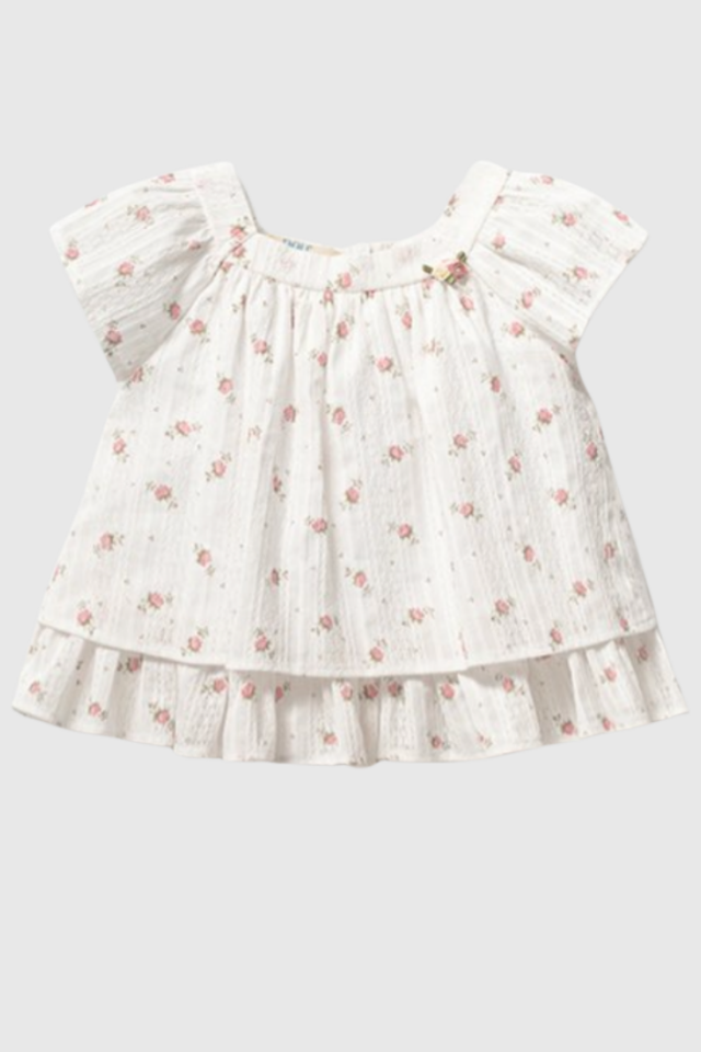 Floral Denim Set %100 Pamuk Kız Bebek 2 Parça Takım