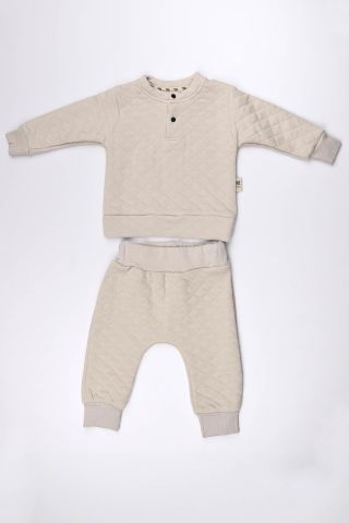 Kapitone Takım- Krem 9-12 ay