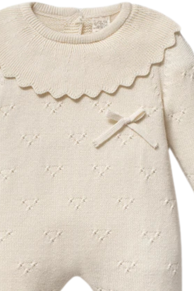 Kalp Triko 5 Parça Kız Bebek Hastane Çıkış Seti – 5 Parça