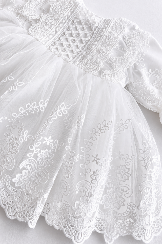 Veloura Lace Signature Kız Bebek Dantel Elbise Seti 4 Parça