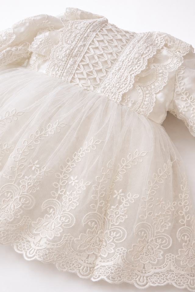 Veloura Lace Signature Kız Bebek Dantel Elbise Seti 4 Parça