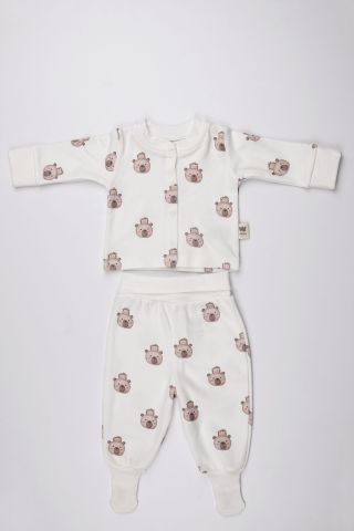 Ayı ve Kirpi Desenli Pijama Takım 3-6 ay