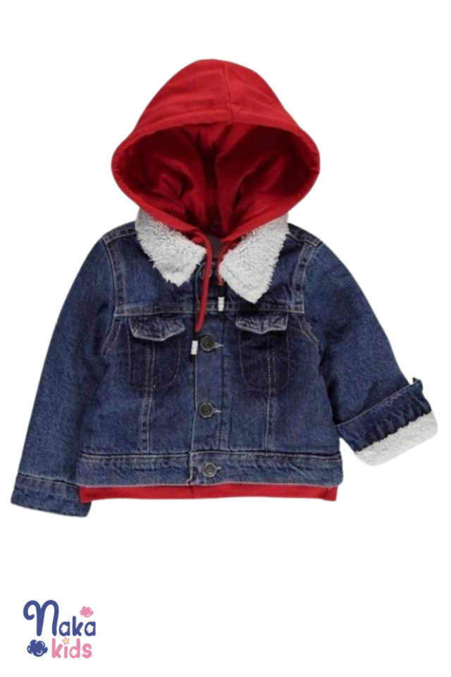 Küçük Keşifçiler İçin Kapüşonlu Kot Ceket