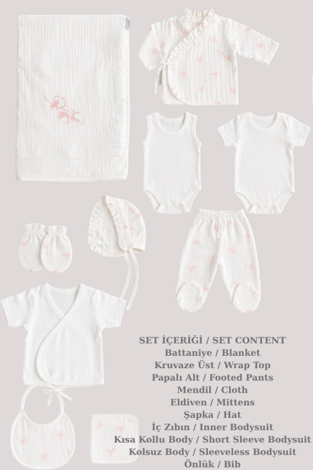 Soft Dream Müslin Hastane Çıkış Seti - 10 Parça